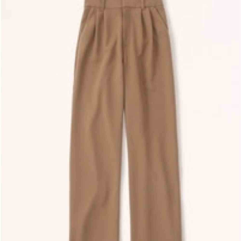 Classic Tan Women's A&F Wide Leg Tailored Pants